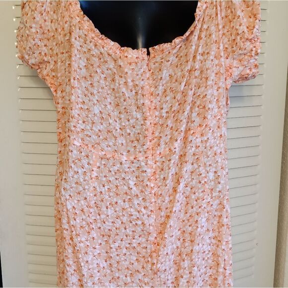 Coral Floral Sweet Spring Dress - Plus Size XXL - Picture 6 of 9